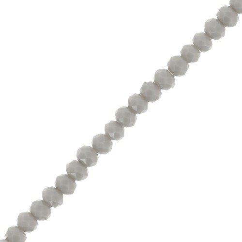 Faceted flat round beads 3x2 mm Grey x40cm