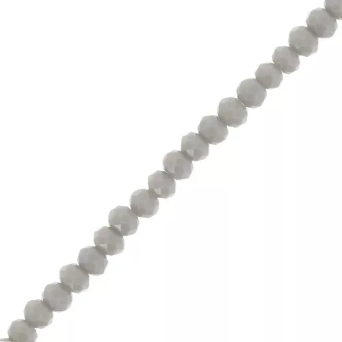 Faceted flat round beads 3x2 mm Grey x40cm