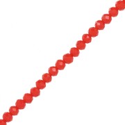 Rondelle beads faceted - round flattened - 4x3.5 mm Light Coral x44cm