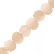 Round faceted rondelle beads 4x3mm - Blanched Almond Frosted x45cm