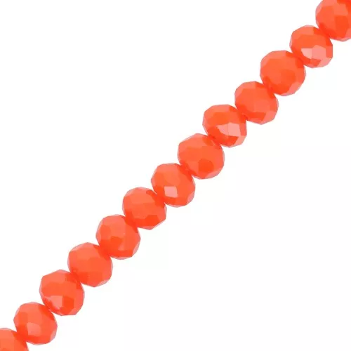 Faceted flat round beads 6x4.5mm Light Coral x40cm