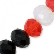 Faceted flat round beads 8x6 mm Multicolored x40cm|raw }}