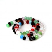 Faceted flat round beads 8x6 mm Multicolored x40cm