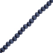 Faceted flat round beads 3.5x3 mm Frosted Midnight Blue x34cm|raw }}
