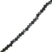 Faceted flat round beads 3.5x3 mm Frosted Midnight Blue x34cm