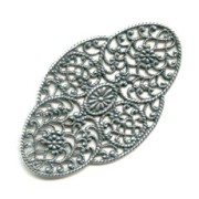 Filigree oval finding 55x34mm Old silver-colored x1|raw }}