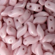 StormDuo 2-hole glass beads 3x7 mm Opaque Light Rose Ceramic Look x50