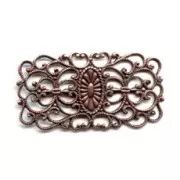 Rectangular Filigree finding 44x23mm Old copper tone x1