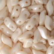 StormDuo 2-hole glass beads 3x7 mm Opaque Beige Ceramic Look x50