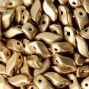 StormDuo 2-hole glass beads 3x7 mm Gold Mat x50