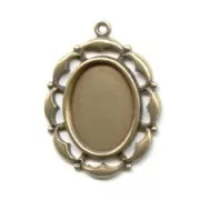 Medallion for 18x13mm cabochon bronze tone  x1
