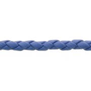 Braided leather cord 4 mm Blue x 50 cm|raw }}