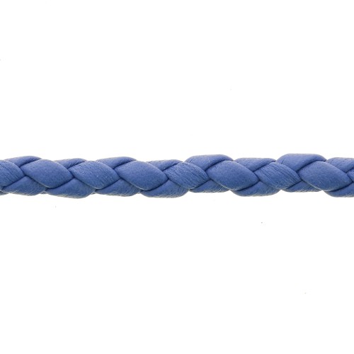 Braided leather cord 4 mm Blue x 50 cm
