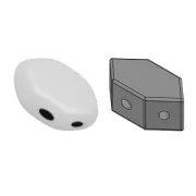 Glass beads Paros® by Puca® 7x4 mm Opaque White x10g