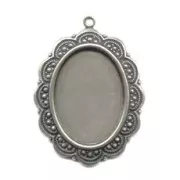Medallion for 25x18mm cabochon old-silver tone  x1