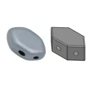 Glass beads Paros® by Puca® 7x4 mm Opaque Blue Ceramic Look x10g