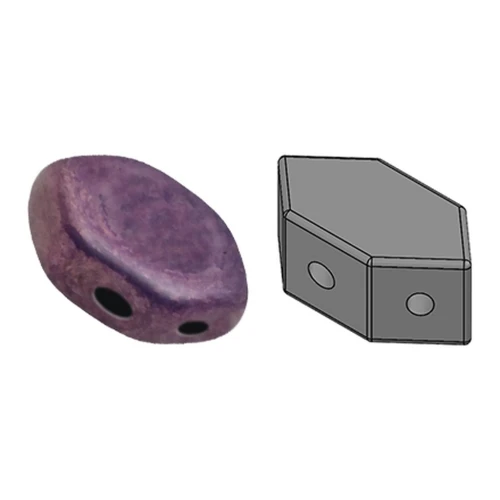 Glass beads Paros® by Puca® 7x4 mm Opaque Luster Amethyst x10g