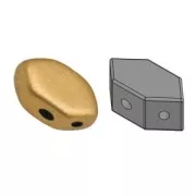 Glass beads Paros® by Puca® 7x4 mm Golden Mat x10g