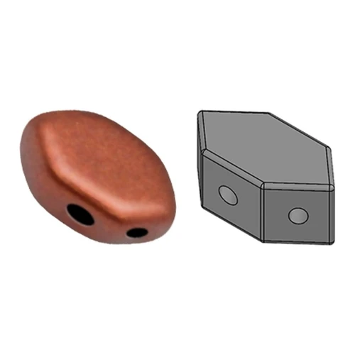 Glass beads Paros® by Puca® 7x4 mm Red Copper Mat x10g