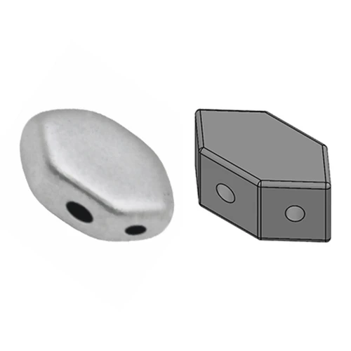 Glass beads Paros® by Puca® 7x4 mm Silver Mat x10g