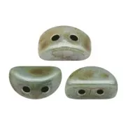 Glass beads Kos® by Puca® 6x3 mm Blue/ Vert Gris Marbré x10g