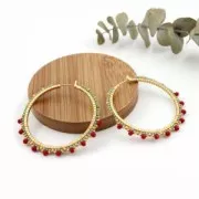 Metal Earring hoops to decorate 50x1.9 mm - fine Gold plated x2