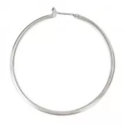 Metal Earring hoops to decorate 50x1.9 mm - fine silver plating x2