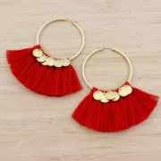 Metal Earring hoops to decorate 50x1.9 mm - fine silver plating x2