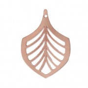 Palm leaf pendant designed by Perles & Co 26 mm Rose Gold Tone x1