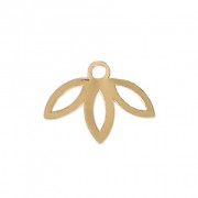 Leaf pendant designed by Perles & Co 9 mm - fine Gold plated x1