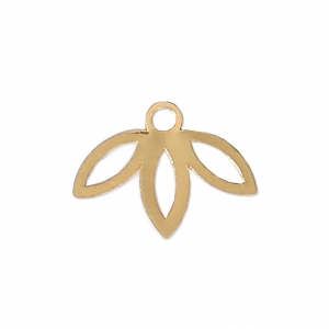 Leaf pendant designed by Perles & Co 9 mm - fine Gold plated x1
