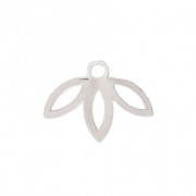 Leaf pendant designed by Perles & Co 9 mm - Fine silver plating x1|raw }}