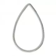 Mounting element for beadweaving 22x14 mm - drop - Rhodium Tone x25