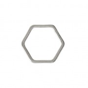 Mounting element for beadweaving 12 mm - hexagone - Silver Tone x25