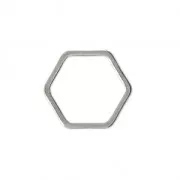 Mounting element for beadweaving 12 mm - hexagone - Silver Tone x25