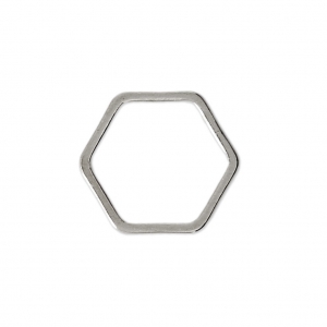 Mounting element for beadweaving 12 mm - hexagone - Silver Tone x25