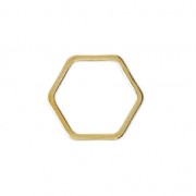 Mounting element for beadweaving 12 mm - hexagone Gold tone x25