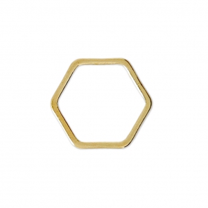 Mounting element for beadweaving 12 mm - hexagone Gold tone x25
