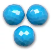 Fire Polished faceted round beads 14mm Turquoise x4