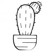 Wooden stamp pad 6x4.5 cm Cactus x1
