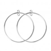 925 Sterling Silver Earring hoops / spacer 35 mm x2|raw }}