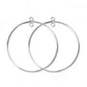 925 Sterling Silver Earring hoops / spacer 35 mm x2