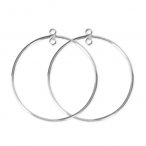 925 Sterling Silver Earring hoops / spacer 35 mm x2