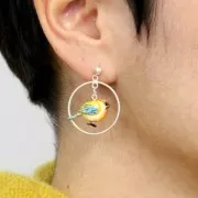 925 Sterling Silver Earring hoops / spacer 35 mm x2