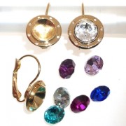 Leverback Earrings for PureCrystal 1028/1088 8 mm and weaving - Gold Tone x2