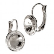 Leverback Earrings for PureCrystal 1028/1088 8 mm and weaving - Rhodium x2