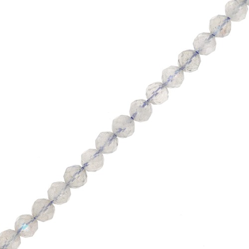 Round faceted 4 mm gemstone beads - Labradorite x39cm