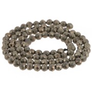 Round faceted 4 mm gemstone beads - Pyrite x36cm|raw }}