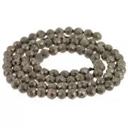 Round faceted 4 mm gemstone beads - Pyrite x36cm