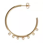 Earring hoops 7 loops to decorate 40 mm fine Gold plated x2